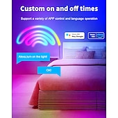 abordables Contrôle WiFi et musique-3 m/5 m rgbic bandes lumineuses néon avec wifi néon corde lumière bricolage barre lumineuse app contrôle musique synchronisation tv rétro-éclairage jeu salon chambre décoration