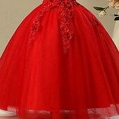 economico Abiti da damigella-Abito da damigella d&#039;onore bambina Da ragazza Vestito Abito da principessa Vestito da festa Matrimonio Feste Pegeant Elegante Da principessa Dolce Retato Fiore decorativo Manica corta Senza spalline