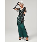 halpa Mekot-Möly 20s 1920-luku Coctail-asu Mekko Mekot Tanssiaispuku Normaali Suuri Gatsby charleston Häävieras Paljetti Naisten Karnevaali Naamiaiset Häät Häävieras Juhla-iltavaatteet Aikuisten Leninki