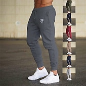 voordelige Joggingbroeken-Voor heren Joggingbroeken Jogger Broek Trainingsbroek Trekkoord Elastische taille Geometrisch patroon Buitensporten Sportkleding Leger groen Zwart