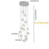 billiga Klusterdesign-40 cm ljuskrona metall klot taklampa led galvaniserad konstnärlig modern 90-240v
