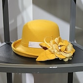 economico Cappelli per feste-cappelli piuma artificiale misto poliestere / cotone bombetta / cappello a cloche cappello a secchiello cappello fedora kentucky derby cocktail royal astcot matrimonio autunnale elegante con