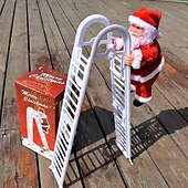 economico Ornamenti-musica elettrica natalizia babbo natale scala da arrampicata, calze della Befana per bambini, divertenti ornamenti per bambole con corda da arrampicata, regali e decorazioni natalizie unici
