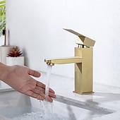 abordables Robinets de lavabo-robinet d&#039;évier de salle de bain, finitions électrolytiques / peintes classiques en acier inoxydable ensemble central robinets de bain à un trou à une poignée