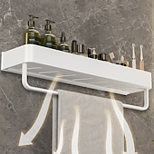 economico Mensole per il bagno-doccia caddy bagno scaffali a parete bianco dell&#039;organizzatore di immagazzinaggio cremagliera bagno cucina bagno hardware ciondolo bagno scaffale spazio doccia in alluminio cremagliera angolo mensola