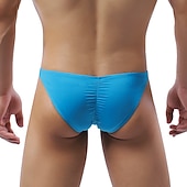 cheap Men&#039;s Exotic Underwear-Men&#039;s 1pack Basic Panties Briefs Ruched Nylon Antibacterial Leak Proof Pure Color Mid Waist Black White