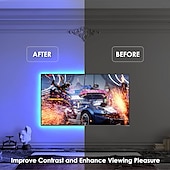זול אורות רצועת USB-אורות usb led פס אורות rgb צבע בר אור 14-95 אינץ&#039; תאורת טלויזיה אחורית tit כולל 24 מפתחות ir 17 מפתח rf בקר מחשב תצוגת מחשב חדר שינה משחק חדר שינה אווירה אור dc5v