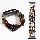 baratos Pulseiras de Apple Watch-Pulseira de joias Compatível com Pulseira Apple Watch 38mm 40mm 41mm 42mm 44mm 45mm 49mm Feminino Elástico Com Miçangas Contas pulseira de substituição para iwatch Ultra 2 Series 9 8 7 SE 6 5 4 3 2 1