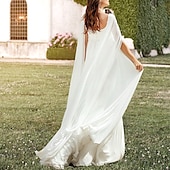 ieftine rochii de mireasa casual-Rochii de nuntă casual A-Line cu guler pătrat fără mâneci trenă scurtă  lungă rochii de mireasă din chiffon cu pliseuri și aplicații
