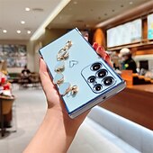 お買い得  サムスン用ケース-電話 ケース 用途 サムスンのギャラクシー S24 S23 S22 S21 プラス ウルトラ S25ウルトラ バックカバー メッキ仕上げ 全身保護 リストストラップ付き ハート ソリッド TPU