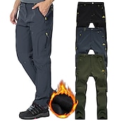 halpa Pohjat-Miesten Vaellushousut Fleecevuoriset housut Softshell-housut Talvi Ulko- Pidä lämpimänä Tuulenkestävä Hengittävä Vedenkestävä Housut Alaosat Joustava vyötärö Vetoketjullinen tasku Musta Tumman harmaa
