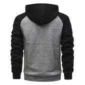 baratos hoodies básicos dos homens-Homens Moletom zip Up com capuz Jaqueta de suor Moletom com capuz Casacos Preto Azul Real Azul Cáqui Cinza Claro Com Capuz Côr Sólida Trabalho Casual Streetwear Poliéster Roupa de Esporte Trabalho