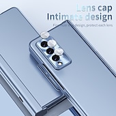 voordelige Samsung-hoesje-telefoon hoesje Voor Samsung Galaxy Z-vouw 7 Z Fold 5 Z Fold 4 Z Fold 3 Volledig hoesje Omdraaien Potloodhouder Beplating Effen PC