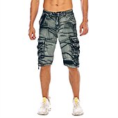 olcso Klasszikus-Férfi Rövidnadrágok Camo Shorts Planinarske kratke hlače Többzsebes Sima Álcázás Térdhossz Utcai sikk Fekete Katonai zöld Mikroelasztikus