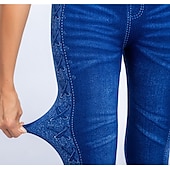 tanie -Damskie Wysoka talia Kwiatowy Moda Wygodne Wyszczuplenie brzucha Podnoszenie pośladków Wysoka elastyczność Obuwie sportowe Athleisure Czarny Niebieski Lato Wiosna Jesień Rurki
