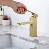 abordables Robinets de lavabo-robinet d&#039;évier de salle de bain, finitions électrolytiques / peintes classiques en acier inoxydable ensemble central robinets de bain à un trou à une poignée