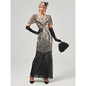 billiga Klänningar-Glada 20-talet 1920-talet Cocktail klänning Flapper-klänning Klänningar Maskerad Den store Gatsby charleston Bröllopsgäst Paljetter Vanligt Dam Karnival Maskerad Karnival Bröllop Bröllopsgäst Vuxna