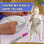 preiswerte Bis zu 30 $-Magic Water Painting Pen, 12 Farben Magic Floating Ink Pen Kit Set, Löschen von Whiteboard-Markern, Doodle Water Pens, tolle Idee für Kinder, Jungen, Mädchen, Erwachsene