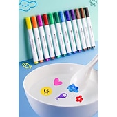 preiswerte Bis zu 30 $-Magic Water Painting Pen, 12 Farben Magic Floating Ink Pen Kit Set, Löschen von Whiteboard-Markern, Doodle Water Pens, tolle Idee für Kinder, Jungen, Mädchen, Erwachsene