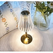 baratos Candeeiros de mesa-candeeiro de mesa de cristal estilo nórdico saia modelagem decoração do quarto atmosfera criativa, lâmpada noturna, recarregável, escurecimento de três engrenagens, fonte de alimentação usb