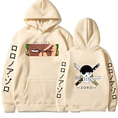 cheap Cartoon &amp; Movie Character Graphic-One Piece Roronoa Zoro Hoodie Anime Cartoon Anime Front Pocket Graphic For Couple&#039;s Men&#039;s Women&#039;s Adults&#039; Hot Stamping