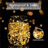 preiswerte Batterie-Lichterketten-elegante Lichterkette mit 5 m 200 LEDs und Feuerwerkskörpern für Hochzeitsfeiern, 2 m 100 LEDs in Kupfer, wasserdichte Lichterkette mit Sternenhimmel für Schlafzimmer, Kranzdeko