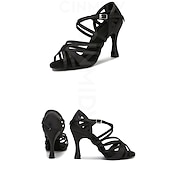 economico Scarpe per balli latini-eleganti scarpe da ballo da sala in raso per donna – punta aperta, suola in morbida pelle scamosciata, design con cinturino con cinturino regolabile alla caviglia – perfette per balli latini, matrimoni ed eventi sociali