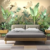 abordables Papiers peints-Fonds d&#039;écran cool forêt beau papier peint mural autocollant mural couvrant impression peler et coller amovible auto-adhésif scénique forêt tropicale humide plantain pvc / vinyle décor à la maison