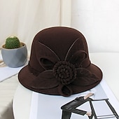 levne Party klobouky-Klobouky Směs polybavlny Zvonovitý klobouk 30. léta Slamák Ležérní Dovolená Kentucky Derby Melbourne Cup koktejl Elegantní Retro styl S Aplikace Rozdělení Přílba Pokrývky Hlavy