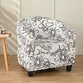 cheap Armchair Cover &amp; Armless Chair Cover-Floral Printed Club Chair Barrel Chair Slipcover Stretch Armchair Covers 1-Piece Club Tub Chair Covers Sofa Cover Couch Furniture Protector Cover  Spandex Couch Covers for Living Room
