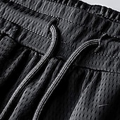 economico pantaloni casual-Per uomo Pantaloni Pantaloni casual A cordoncino Vita elastica Tinta unica Traspirante Asciugatura rapida Sportivo Giornaliero Corsa Elasticizzato Largo Maglia nera [dietro i piedi Maglia nera [dritta
