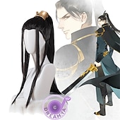 economico Parrucche Anime-parrucca cosplay mo dao zu shi solo maestro della coltivazione demoniaca lan wangji wei wuxian parrucche sintetiche lunghe nere di halloween