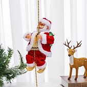 economico Ornamenti-musica elettrica natalizia babbo natale scala da arrampicata, calze della Befana per bambini, divertenti ornamenti per bambole con corda da arrampicata, regali e decorazioni natalizie unici