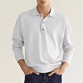 economico Felpe di base-Per uomo Felpa Maglione Verde Rosa Cachi Rosso Blu marino Collo a polo Tinta unica Sportivo Abbigliamento di strada Informale Grande e alto Indicato per i polsi Inverno Autunno Abbigliamento Felpe