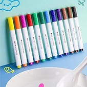 preiswerte Bis zu 30 $-Magic Water Painting Pen, 12 Farben Magic Floating Ink Pen Kit Set, Löschen von Whiteboard-Markern, Doodle Water Pens, tolle Idee für Kinder, Jungen, Mädchen, Erwachsene