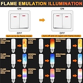 billiga LED-klotlampor-4 st led eld flamma glödlampa 4 lägen dynamisk flimmer effekt lampa gravitationssensor för inomhus utomhus hem party dekoration
