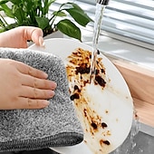 levne Úklid kuchyně-9ks bambusová utěrka na dřevěné uhlí kuchyňská utěrka z mikrovlákna zahuštěná savá nepřilnavá hadřík na utírání hadříkem na domácí čištění