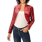 billige bryllup gjesteomslag-Kvinne Wrap Bolero Kåper  Jakker Funkler  Skinner Lange Ermer Paljetterte Bryllup Gjest Wraps Med Glitter Bryllup Alle Årstider Kjole Å Imponere