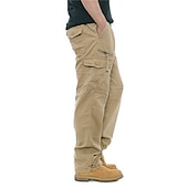 baratos Calças Cargo-Homens Calças Cargo Calça cargo Calças Calças de trabalho Cintura elástica Bolso multi Tecido Conforto Respirável Casual Diário Streetwear Esportes Moda Cinzento Verde ダークカーキ Micro-Elástica