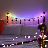preiswerte Batterie-Lichterketten-elegante Lichterkette mit 5 m 200 LEDs und Feuerwerkskörpern für Hochzeitsfeiern, 2 m 100 LEDs in Kupfer, wasserdichte Lichterkette mit Sternenhimmel für Schlafzimmer, Kranzdeko