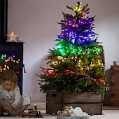 preiswerte Batterie-Lichterketten-elegante Lichterkette mit 5 m 200 LEDs und Feuerwerkskörpern für Hochzeitsfeiern, 2 m 100 LEDs in Kupfer, wasserdichte Lichterkette mit Sternenhimmel für Schlafzimmer, Kranzdeko