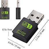 billige Kabler-usb wifi bluetooth adapter 600mbps dual band 2,4/5ghz trådløst nettverk ekstern mottaker mini wifi adapter for pc/bærbar PC/stasjonær