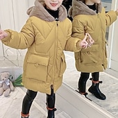 Kids Girls' Coat Long Sleeve Pink Yellow Red Cartoon Fall Winter Active Daily 4-12 Years4