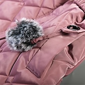 billiga Girl&amp;#39;s Downs &amp;amp; Pufferjacka-Flickor 3D Pufferjacka för barn Slät Kappa Ner Pufferjacka Långärmad Höst Vinter Grundläggande Barn 2-8 år Gata Normal