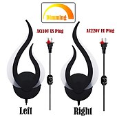 abordables Apliques de pared para interior-enchufe en la lámpara de pared 1pc 2pcs lámpara de pared led regulable 10w lámpara de pared interior moderna lámpara de acrílico aall con cable de enchufe de 6 pies (alrededor de 1,8 m) adecuado para