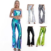 abordables Fondos-Años 80 Hip hop Pantalones Baile de Máscaras pantalones sueltos chicas picantes Color sólido Mujer Disfraz de carnaval Carnaval Mascarada Despedida de Soltera Desfile del orgullo Mes del Orgullo