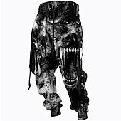 お買い得  スウェットパンツ-男性用 スウェットパンツ ジョガー ズボン ドローストリング 弾性ウエスト リボン カラーブロック グラフィック 履き心地よい 高通気性 スポーツ・アウトドア カジュアル 日常 コットン混 テリー ストリートファッション デザイナー ブラック ブルー マイクロエラスティック