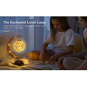 baratos Luzes de Natal-Lâmpada lunar encantada lâmpada de lua led para crianças luz noturna lâmpada de galáxia pendurada lâmpada de lua lua mágica presente de lembrança de luz noturna para decoração de casa (lâmpada de lua)