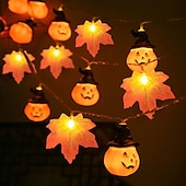 economico Luci di Halloween-luci della stringa della zucca di halloween cappello di zucca luci della stringa della foglia d&#039;acero 3m-20leds 1.5m-10leds alimentato a batteria festa della casa di festa luci della decorazione di