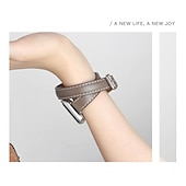 رخيصةأون عصابات Apple Watch-جولة مزدوجة متوافق مع Apple Watchband 38 مم 40 مم 41 مم 42 مم 44 مم 45 مم 49 مم مشبك معدني قابل للتعديل جلد اصطناعي استبدال حزام الساعة إلى iwatch Ultra 2 Series 9 8 7 SE 6 5 4 3 2 1